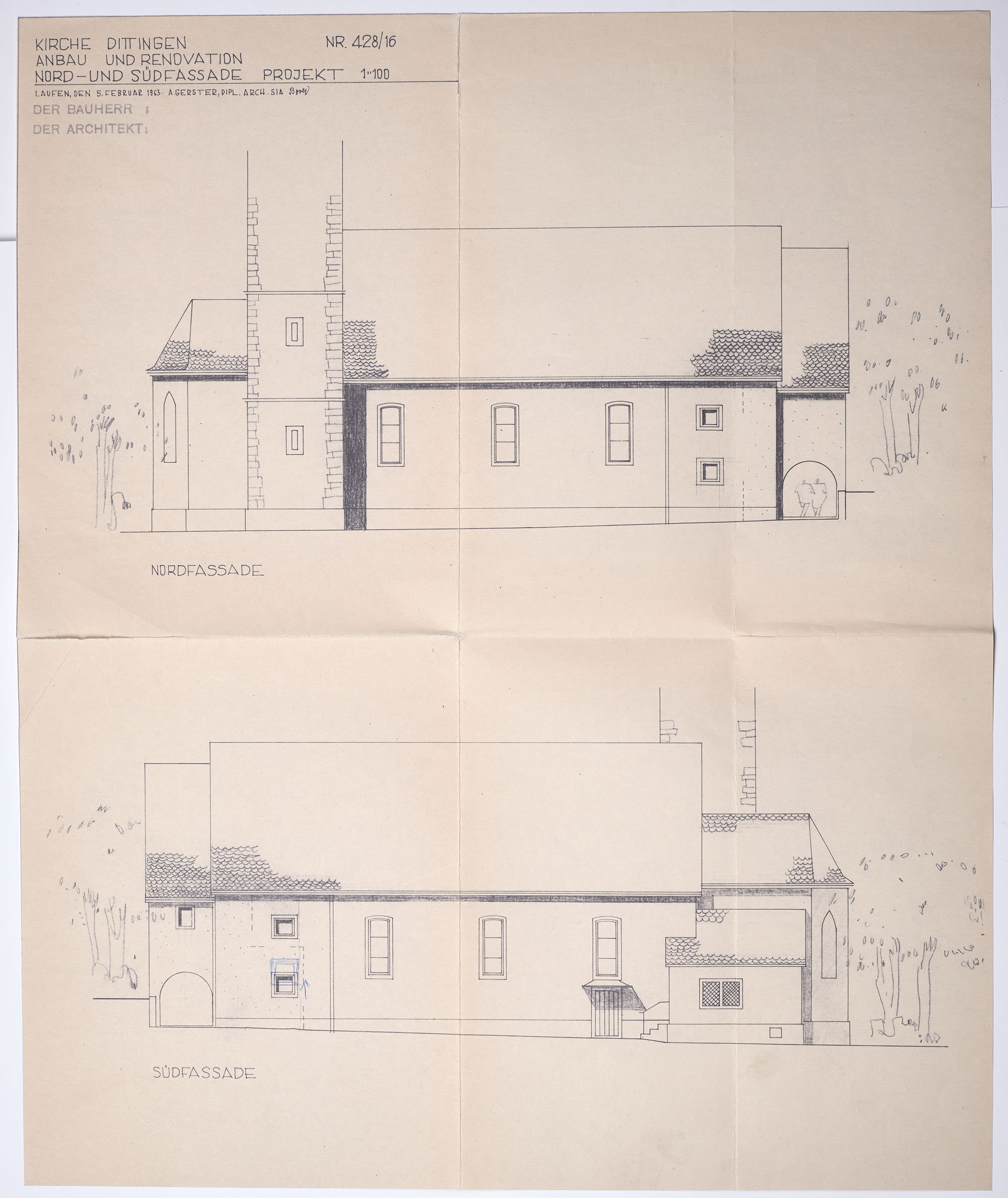 St. Nikolaus. Umbauplan von Alban Gerster